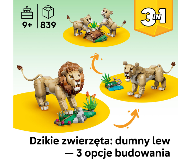 LEGO CREATOR 31386 Dzikie zwierzęta: dumny lew - 1529741 - zdjęcie 4